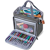 Luxja Bolsa para labores- Almacenamiento de ovillos- Bolsa para Tejer Bolso para madejas de Hilo- Ganchos de Ganchillo…